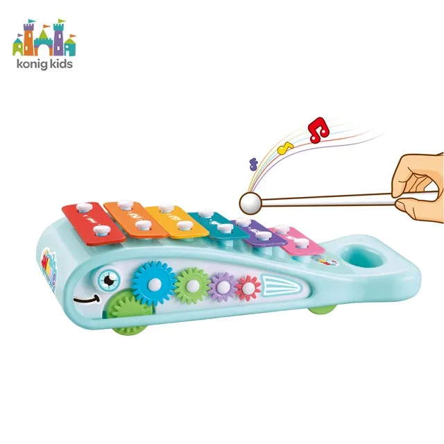 Konig Kids Intellectual Baby Push/Drag Toys Toy Musical Instrument Hand On Piano Early Educational Drag Whale Musical Baby Toys
