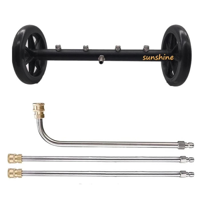 4000PSI 16 Inch Undercarriage Cleaner Car Chassis  Cleaner for Pressure Washer Underbody Car Wash  Broom with  Extension Wands