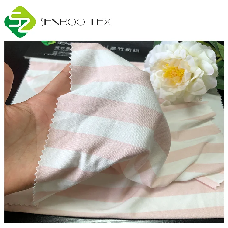 OEKO TEX 100 Сертифицированный принт 40S + 30D 94% бамбук 6% спандекс ткань для младенцев Детские комбинезоны и один шт