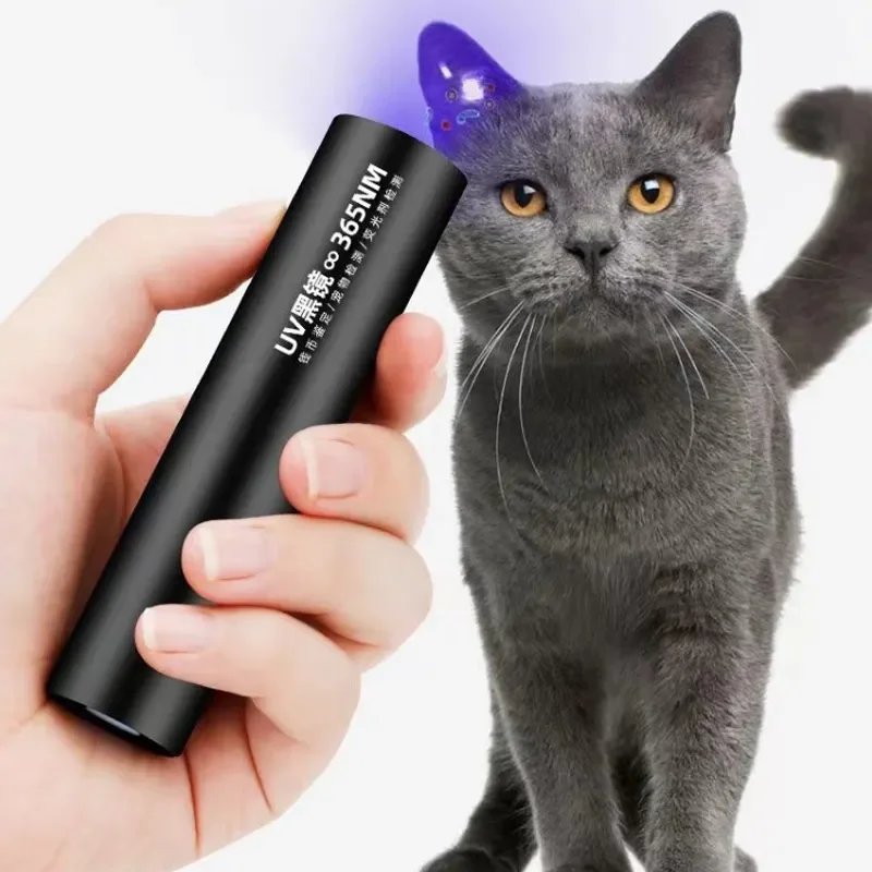 USB Rechargeable 365nm UV Black Light Flashlight Portable Mini Ultraviolet Flashlight Detector