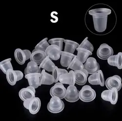 100pcs Silicone Ink Caps Disposable Ink Cups Permanent Eyelash Makeup Eyebrow Tattooing Pigment Container Kits Supplies