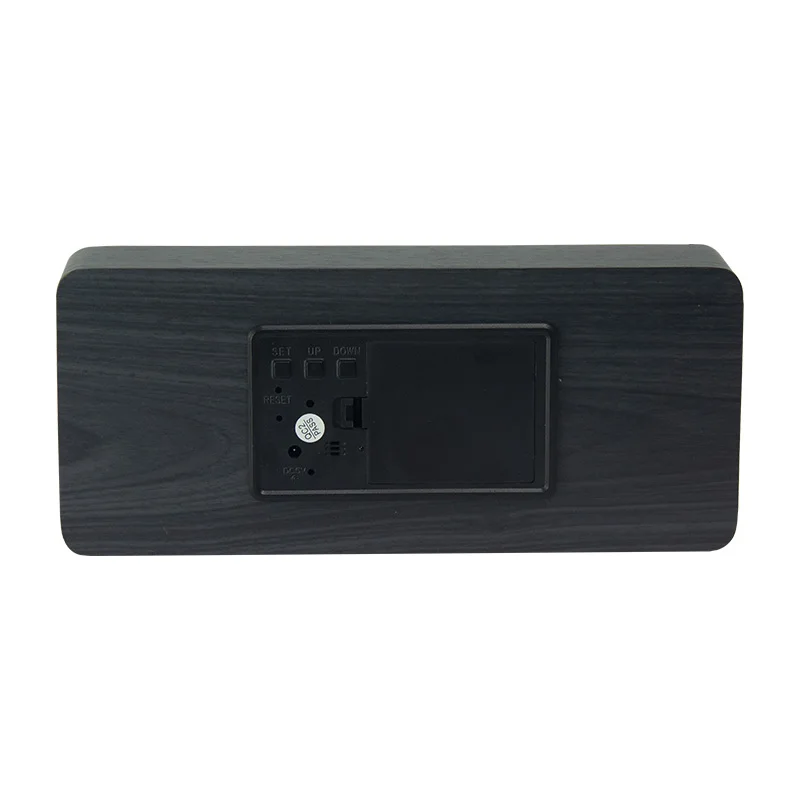 Minimalist Digital LED Alarm Clock Wooden Table Clock for Home Decor Office Use Displays Time Day Calendar Temperature