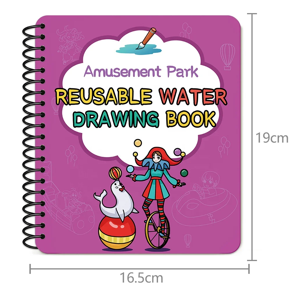 
2021 customized kid carton magic reusable water drawing doodle book of early education 