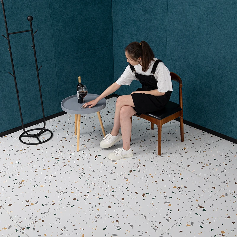 Color Cement Flooring PVC Self Adhesive Marbled Sheet Home Living Room Hallway Flooring Sheet Roll PVC Vinyl