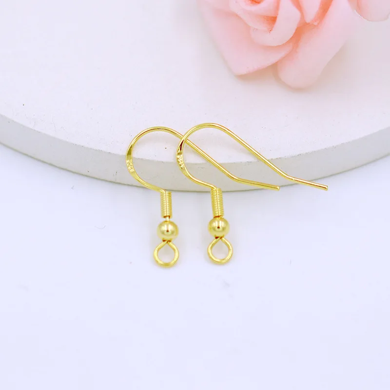 Embossed 925 Brass Metal Plain Earring Hooks Handmade DIY Jewelry Earrings Materia Semi-Finished Accessories