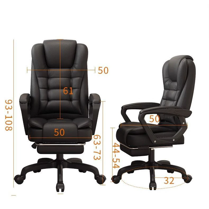 luxury high back leather executive boss sleeping computer chair reclining swivel ergonomic office chair for sale