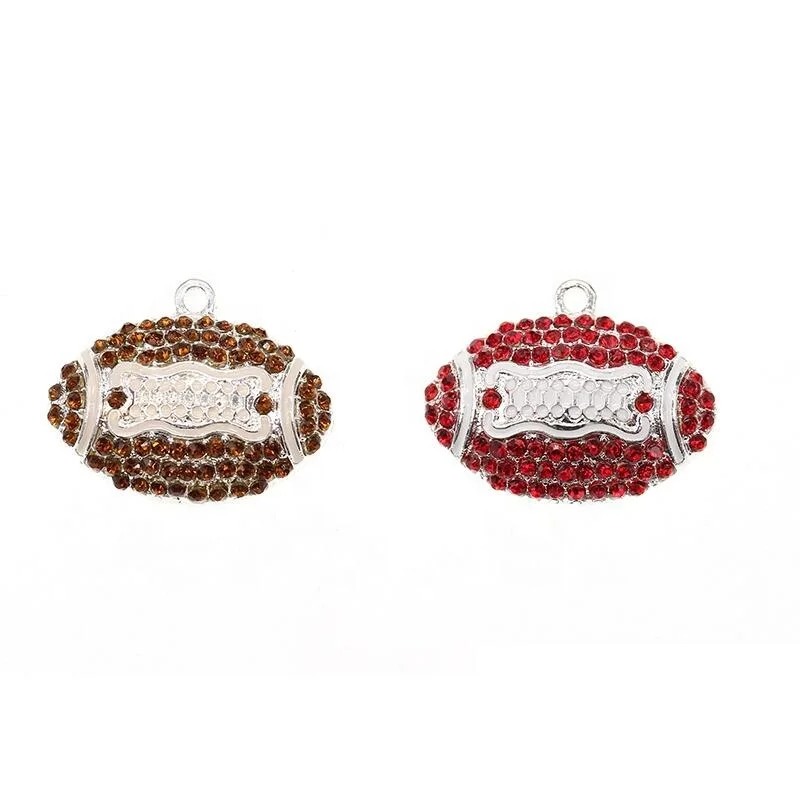 Custom Sport Item American Football Rhinestone Pendent for Necklace Accessories