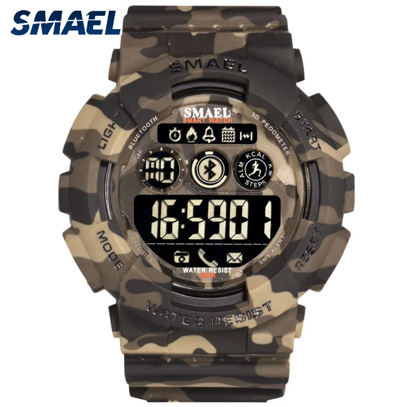 SMAEL 8013 China manufacturer blue-tooth intelligent smart mens mans sport watches mens outdoor luminous led ligfhts