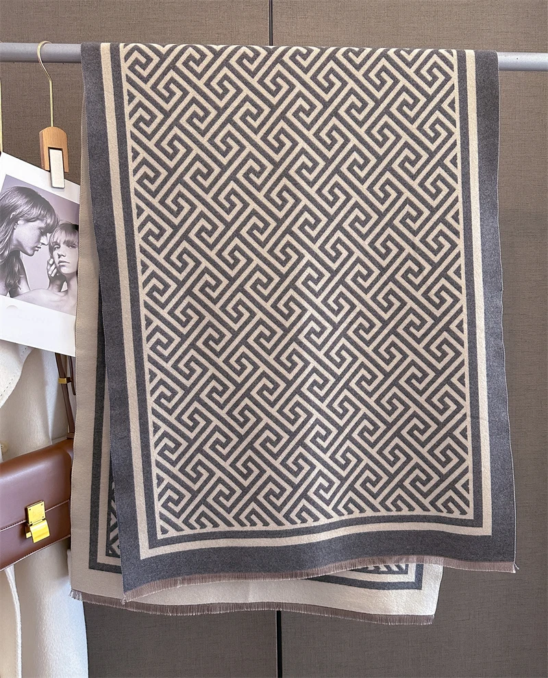 Thick Warm Blanket Cashmere Hijab Women Scarf 2023 Brand Winter Travel Pashmina Shawl Wraps Bufanda Accessories Poncho Echarpe