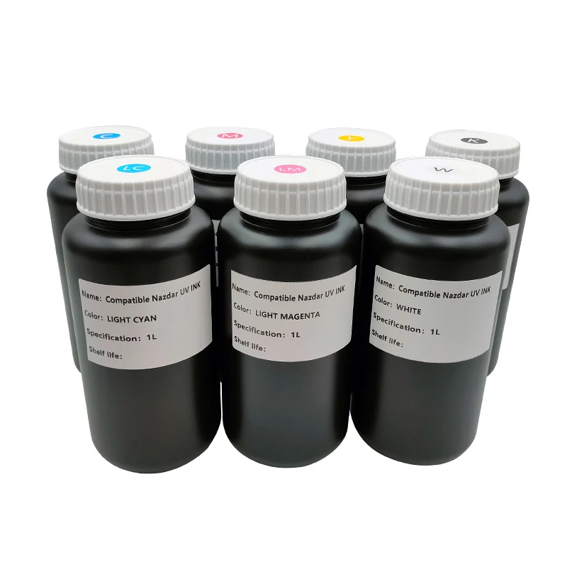 Chungkao Hot Sale Premium  Compatible NAZDAR 1000ml Hard LED UV Printer Ink for Ricoh G4 G5 Gen 5 Printer