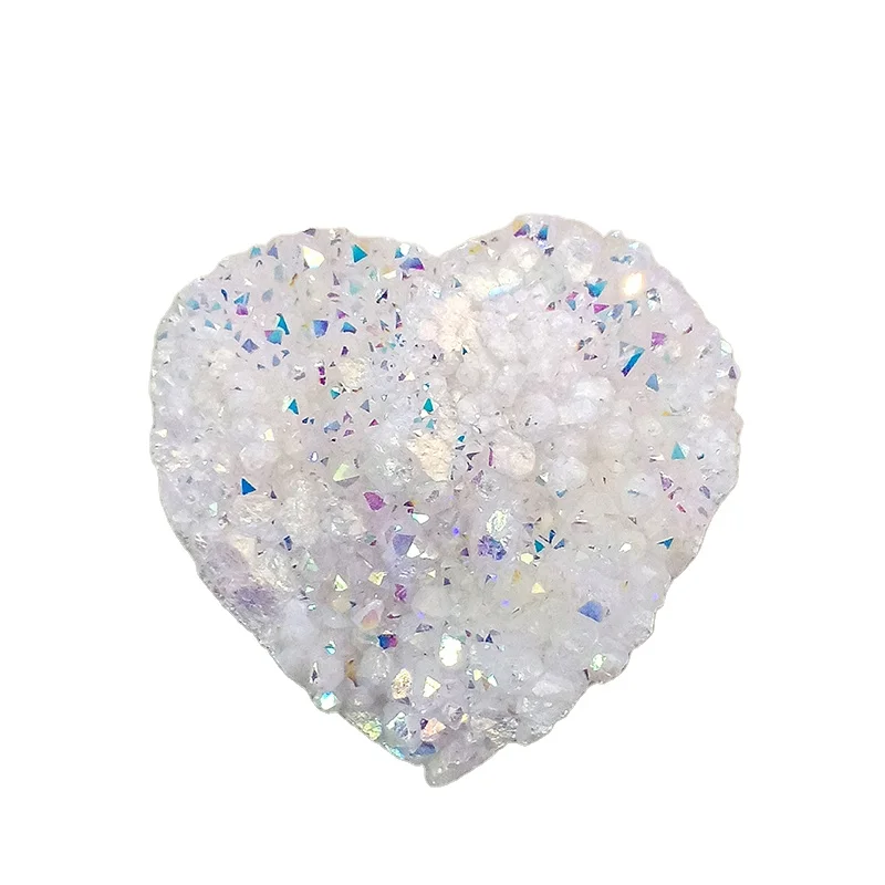 Angel Aura Quartz Natrual Crystal Cluster Agate Heart pink quartz heart for gift