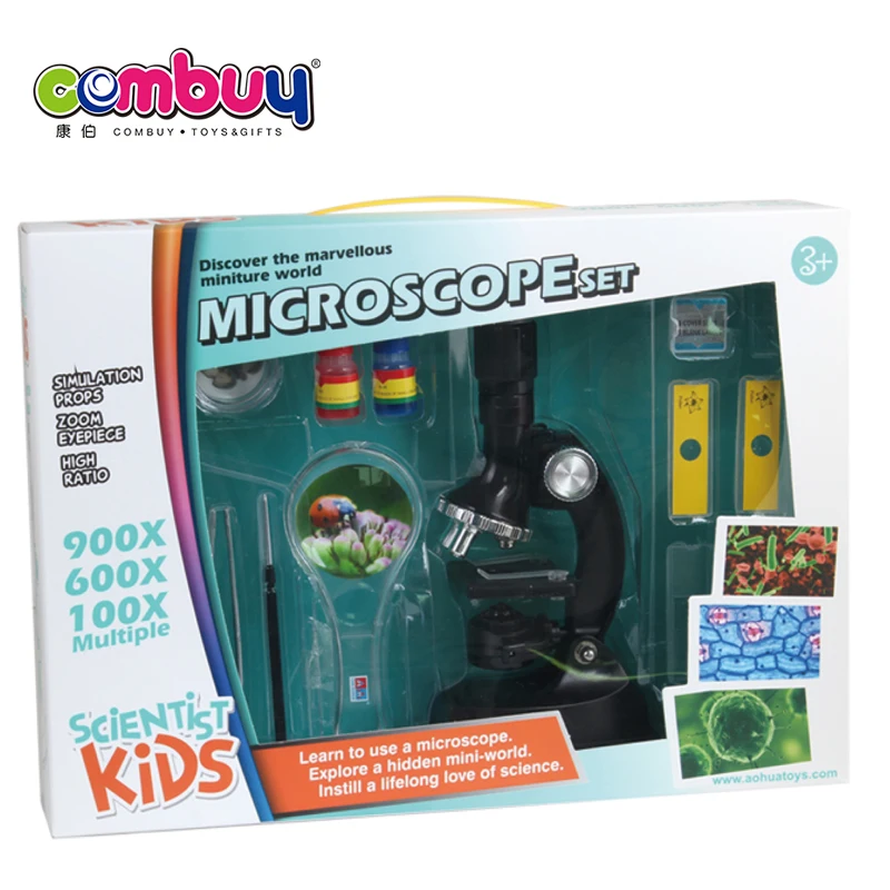 Educational scietntist set kids 900X student microscope toy