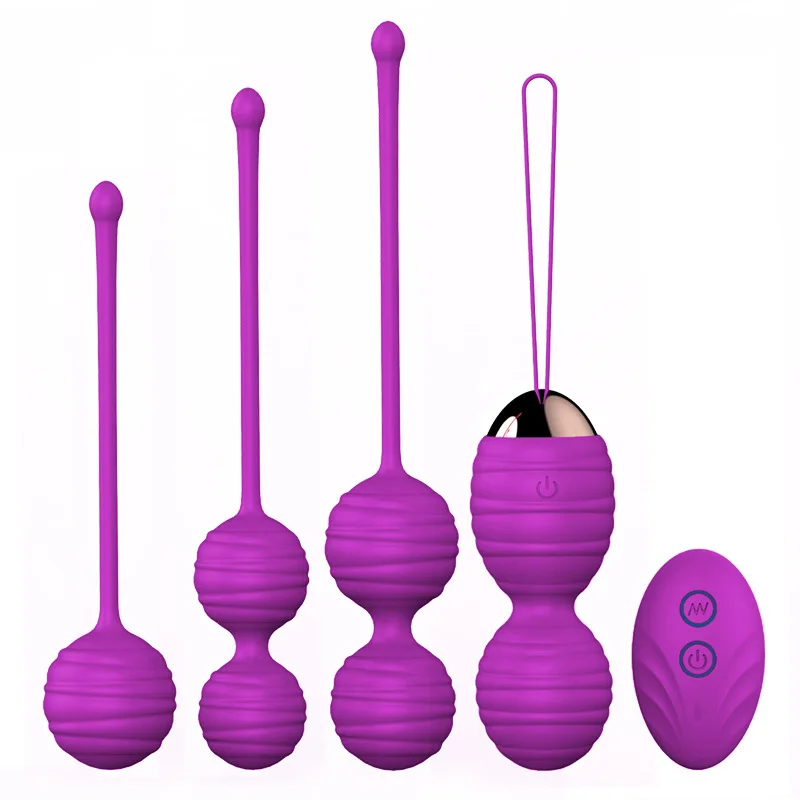 HMJ Silicone Adult Woman Female Vaginal Exercise Massage Vaginas Ball Set Sex Toy Love Remote Control Mini Egg Vibrator