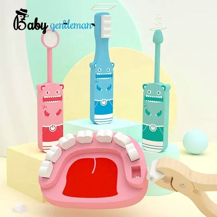 Wholesale Kids Doctor Cosplay Game Simulation Wooden Dentist Tools Set Toy Z10594D