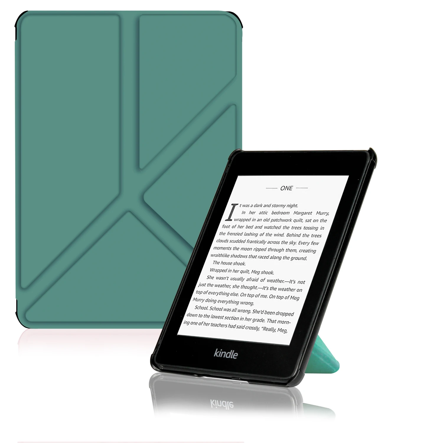 Стоячий чехол для оригами прочный умный из искусственной кожи kindle paperwhite 4 трансформера складной с подставкой