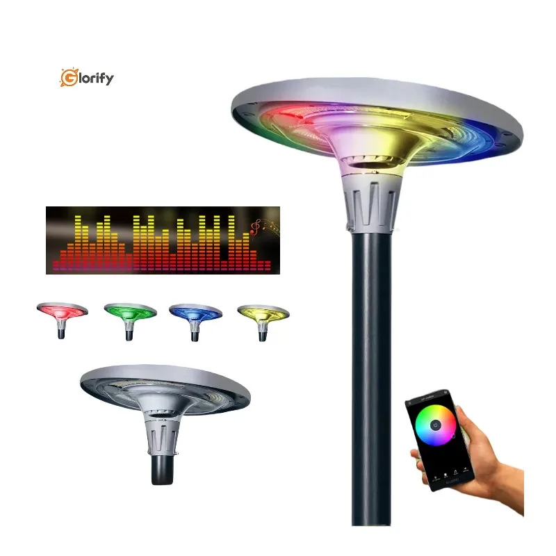 Фоны из долговечного водонепроницаемого Смарт 1200 Вт круглый НЛО RGB LED 800 солнечные уличные фонари для сада на открытом воздухе