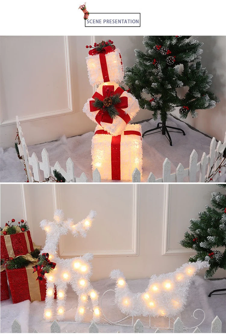 Indoor LED Winter Holiday Yard Supermarket Decoration Luminous Xmas Snowman Deer Christmas Snowman