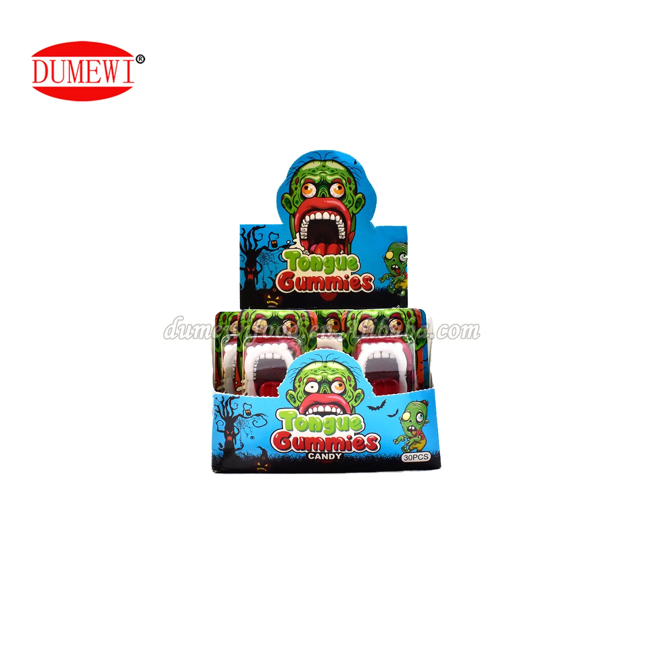 High quality fun Halloween Tongue Soft candy Fruity flavored tongue candy with teeth toys
