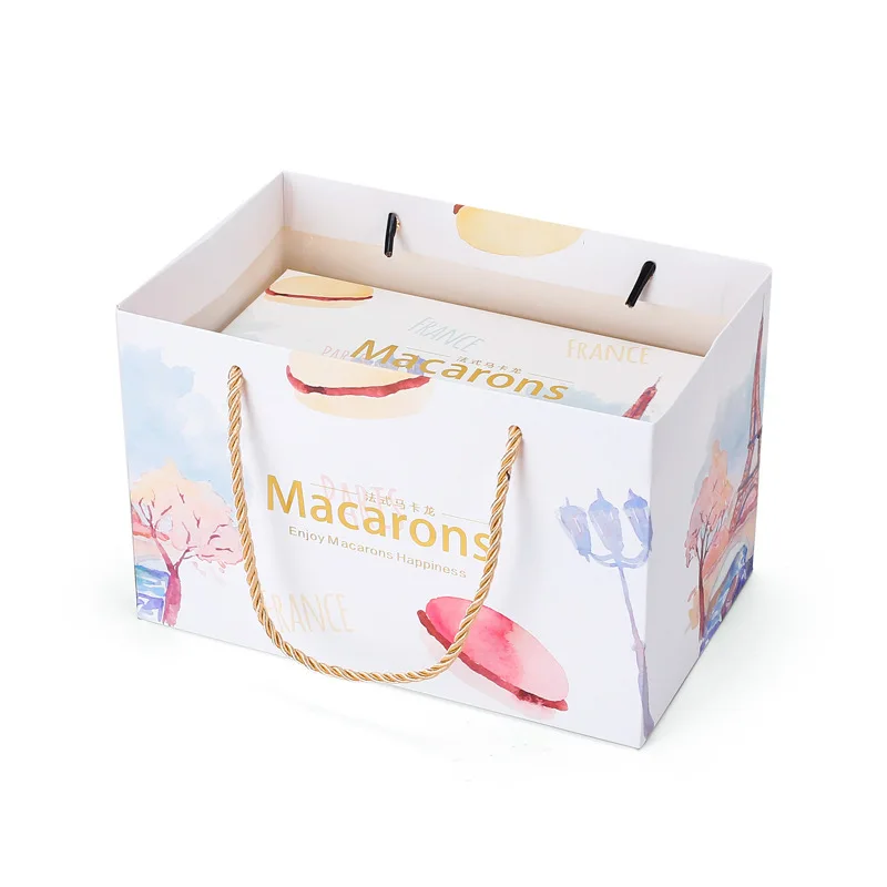 12 pieces food grade luxury paper divider customized macaroons gift box for macaron packaging with plastic tray