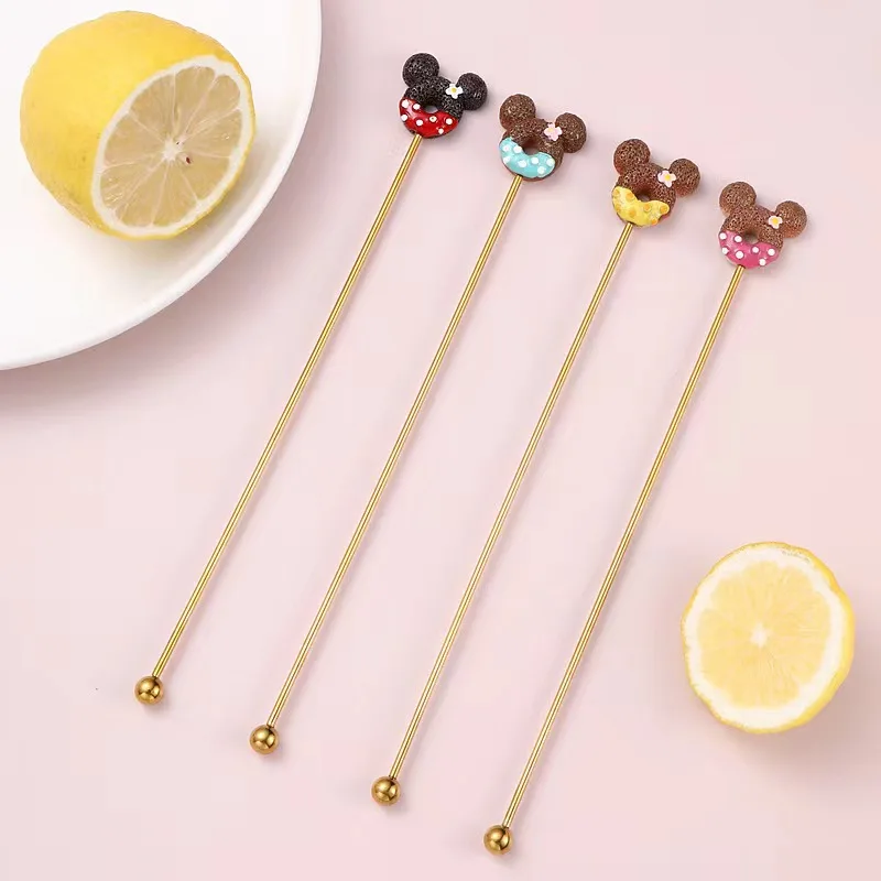 Bar creative mixer stick Milk tea coffee milk powder long handle stirring stick