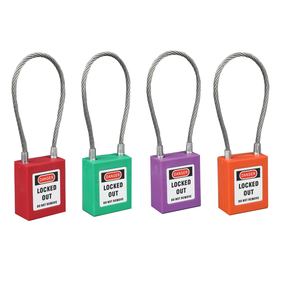 175mm Top Security Safety Lockout Tagout Safety Cable Locks out Steel Cable Wire PadLock