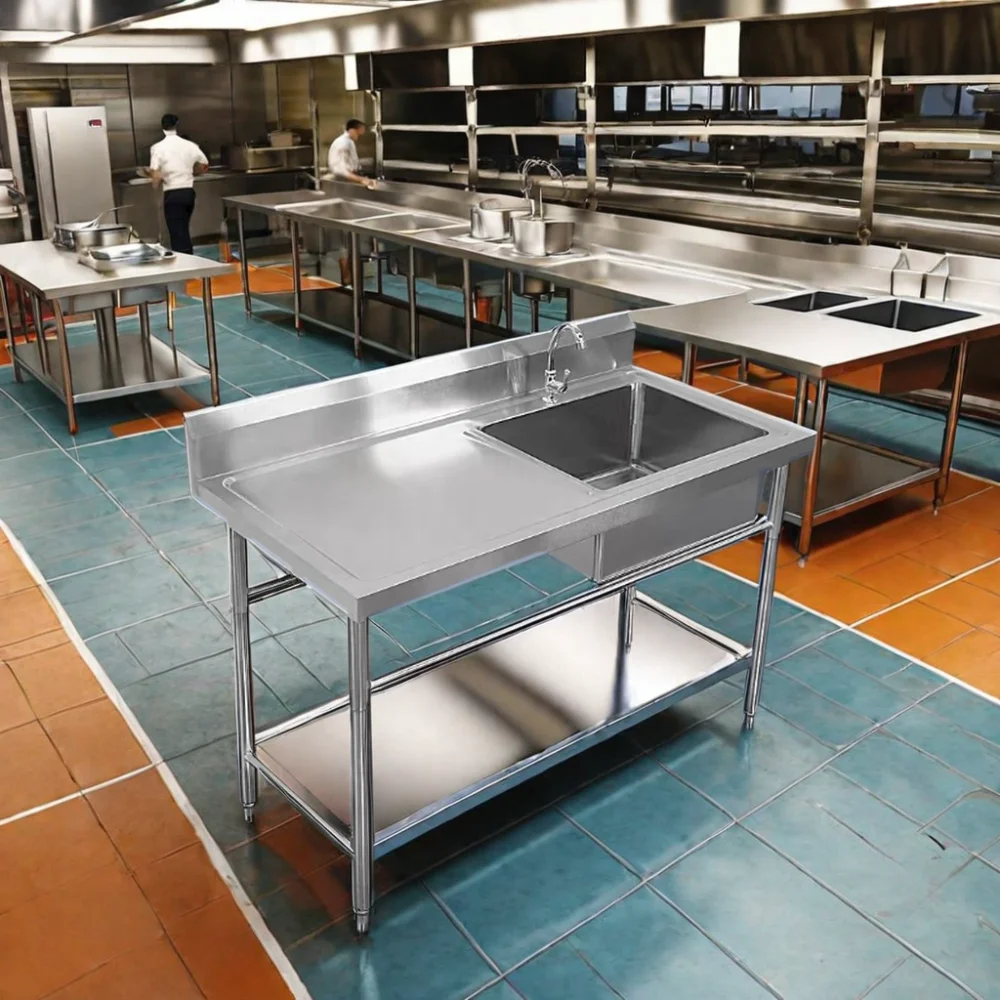 Europe Most competitive price high quality single bowl kitchen sink with drain countertop stainless steel dishwashing sink