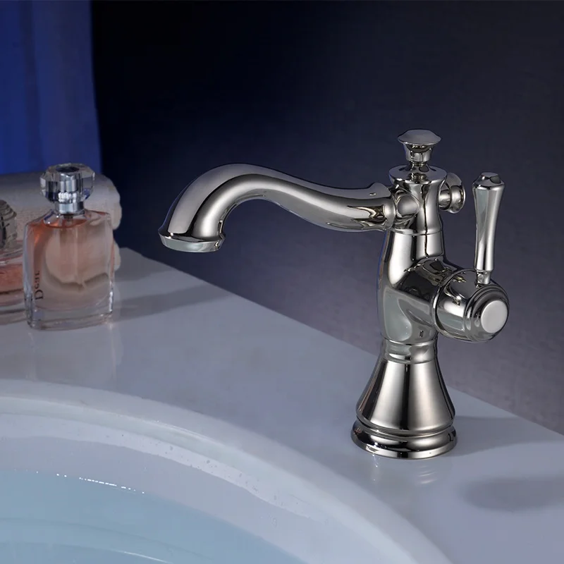 Single Handle European Style Unique Brass Bathroom Faucet