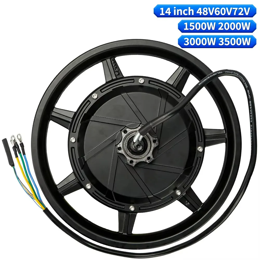 14 inch 48V60V 1500W 2000W 3000W 3500W High Speed 120km/h Brushless DC Hub Motor Scooter Electric Vehicle Motor
