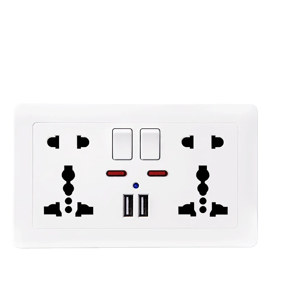 Smart Home Wall Multi 10pin Socket With Usb Port Universal Switched Usb Socket wall switch socket