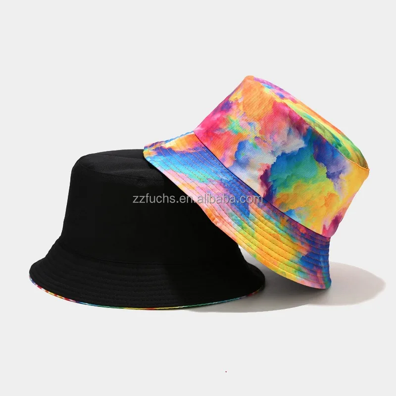 Fuchs 100% Cotton Wide Brim High Quality Golf Cap Custom Embroidery Printed Sublimation Bucket Hat