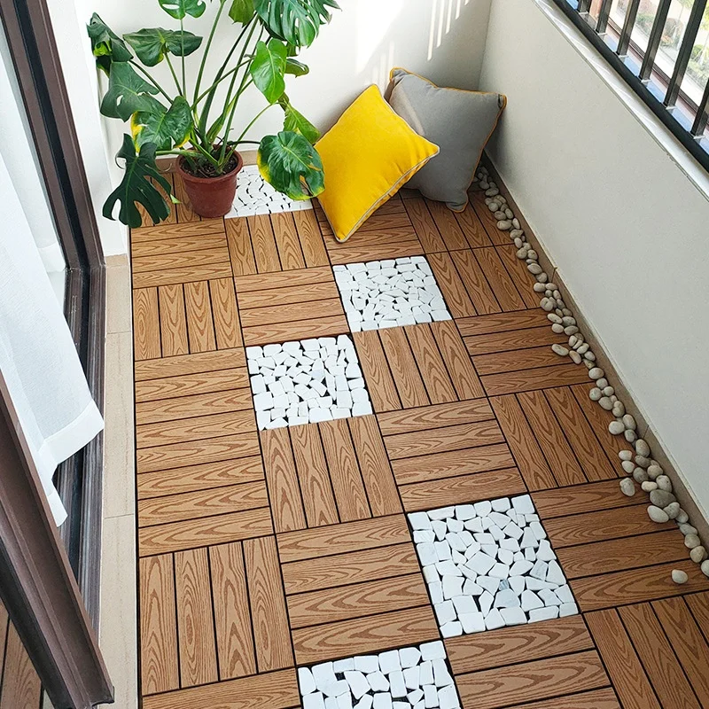 Diy Deck Tiles Wpc Outdoor Flooring Cheap Price Chocolate And Reddish Brown Hollow Decking 300 X 300 Wood Plastic Decking