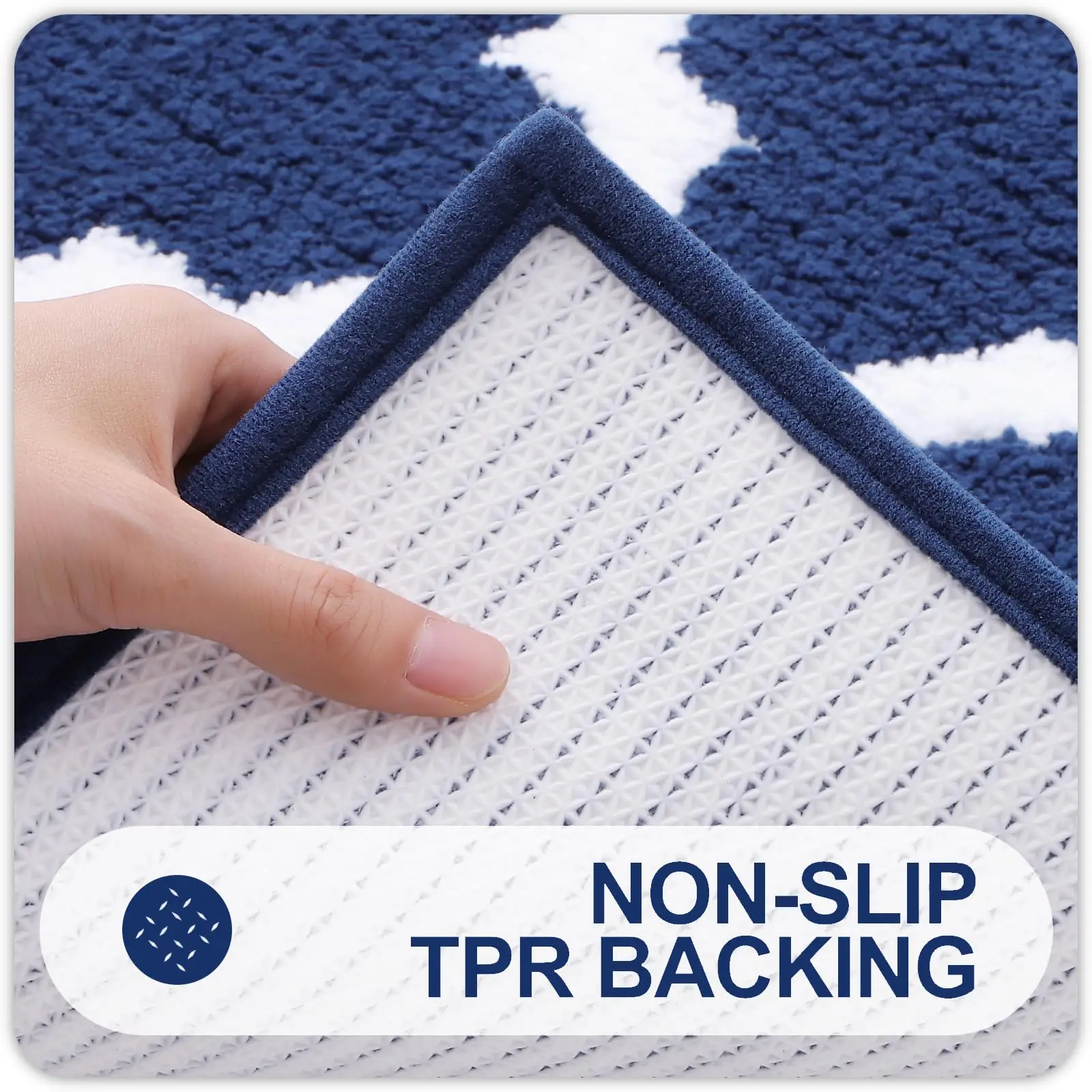 Soft Absorbent Microfiber Bathroom Rugs Non-Slip Shaggy Shower Carpet Machine Wash Dry for Bathroom Floor Tub and Shower