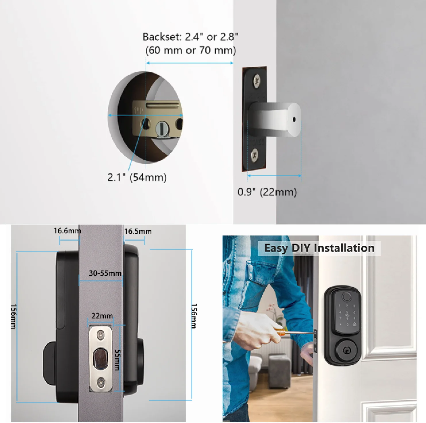 Smart deadbolt locks fingerprint lock deadbolt lock electronic for home residential