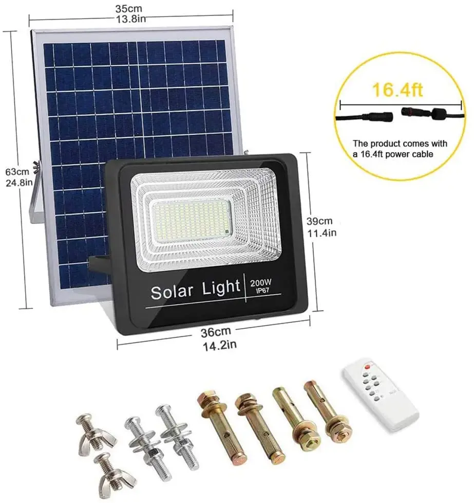 Remote Hot selling 25W 45W 65W 100W 120W 200W 300W solar led lights outdoor flood lamp fool