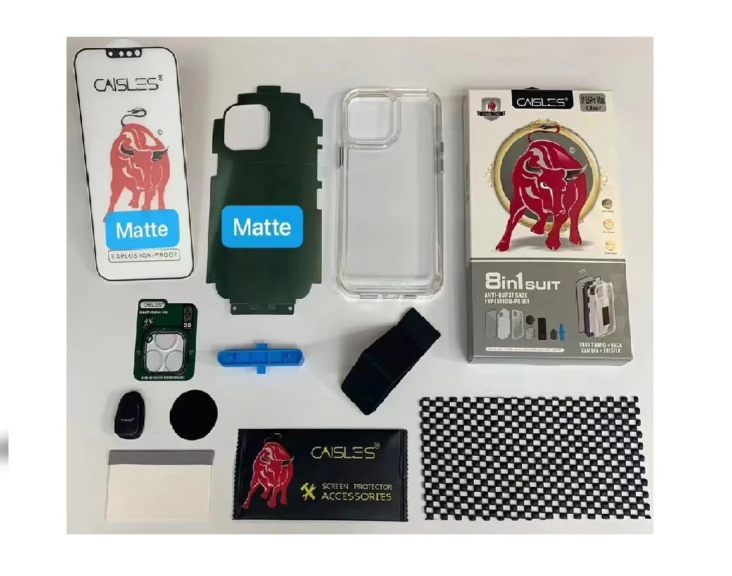 8in1 matte Mobile Phone Protection Accessories Shockproof Phone Screen Protector suit for iphone