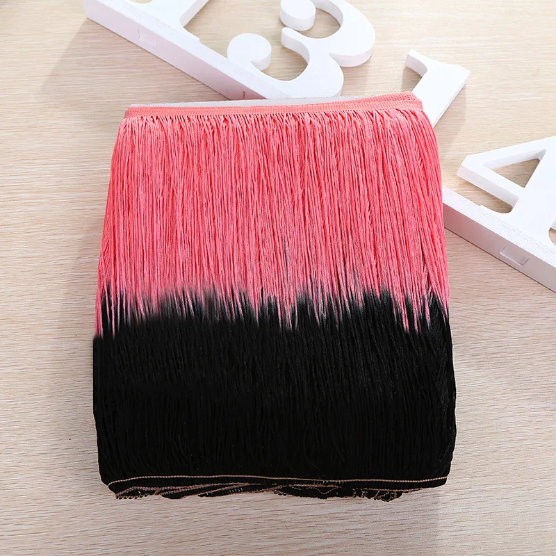 Hot sale 20CM Double Color Gradient Color Tassel Fringe  For Latin Dress