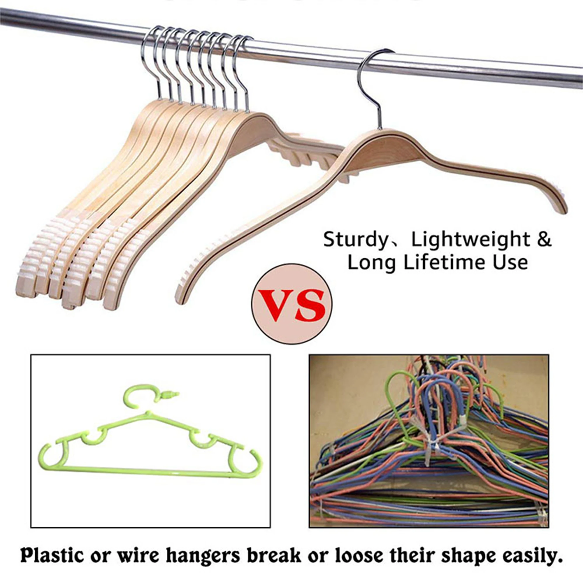 High-Grade Bamboo Wooden Coat Hangers Clothes Shirts Hanger Strong Coats Home Suit Hanger For Closet Wardrobe Bedroom