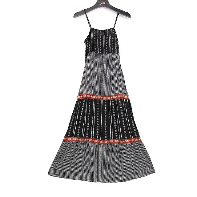 
Wholesale new spring women fashion embroidery sling backless dress large swing skirt 