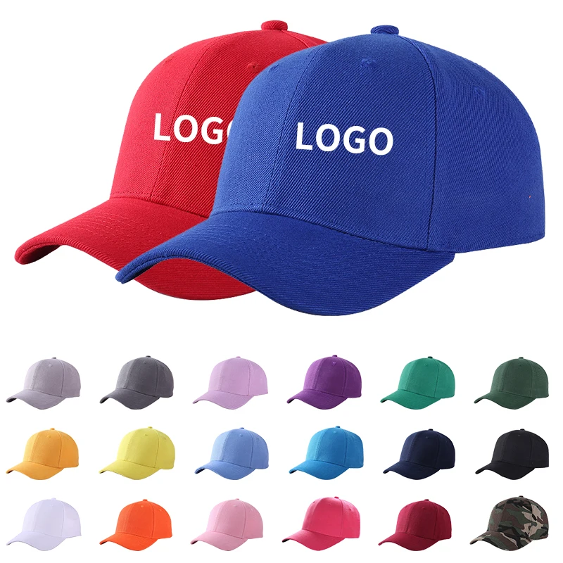 Wholesale Unisex Adjustable Cotton High Quality Customized 6 Panel Fitted Plain Baseball Cap Hats with Custom embroidery logo
