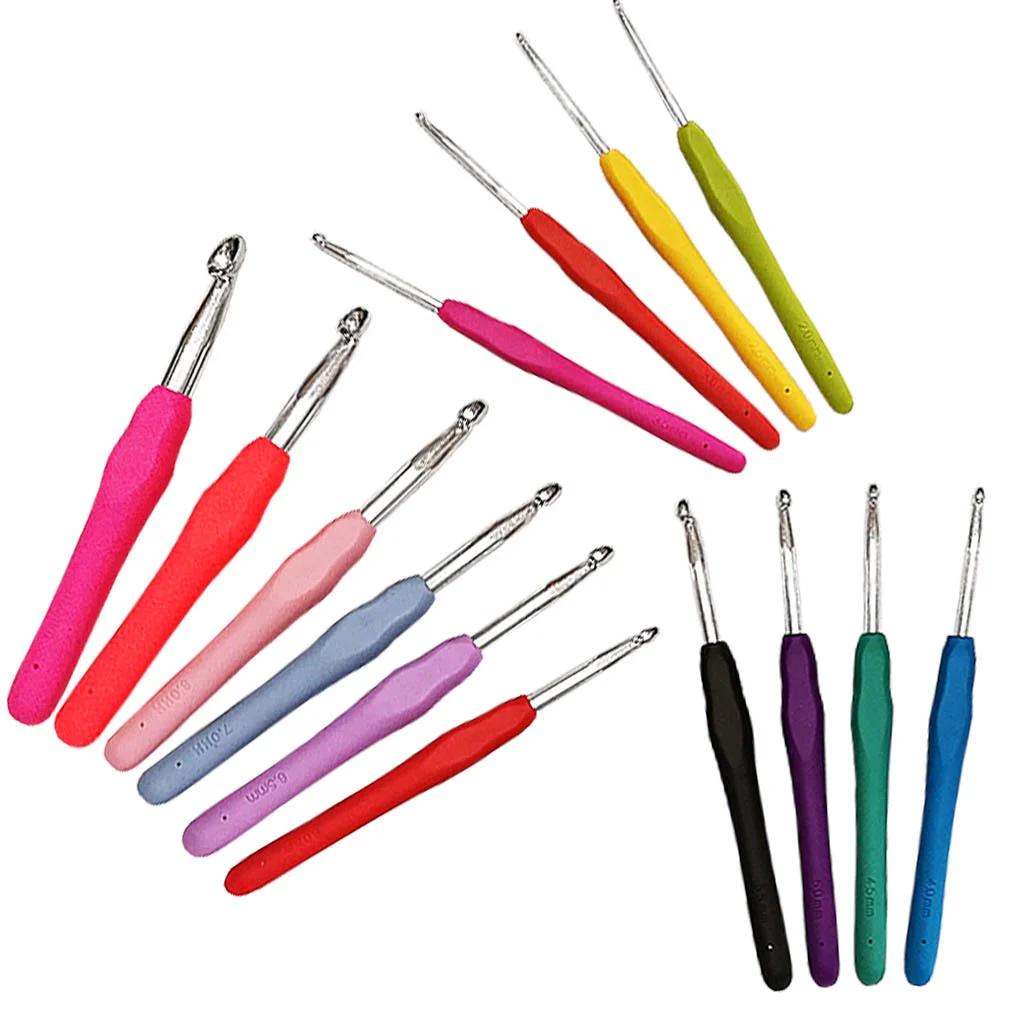 New Design 14 Pcs/set TPR Crochet Hook Set Crochet Tool Set Wool Needle With Ergonomic Design
