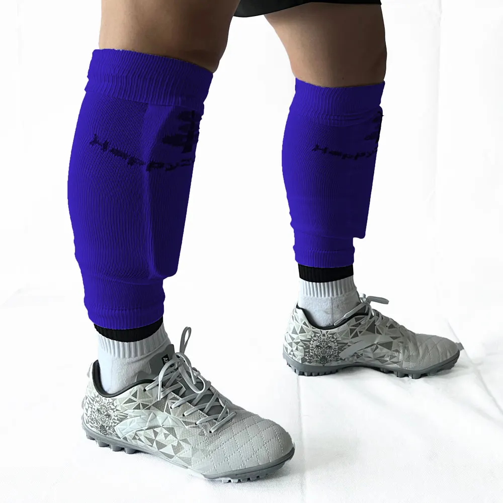 Custom design leg compression sleeve calf compression soccer football long socks leg sleeves with pocket for shin guard