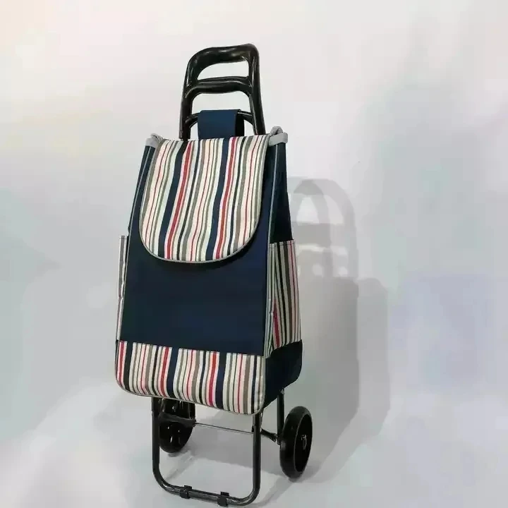 Modern Lightweight Folding Supermarket Foldable  steel Shopping trolley Handle cart Carry Grocery Carts With Wheels
