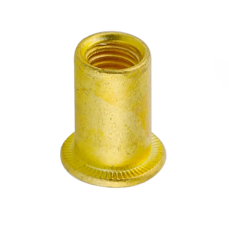 M3 M4 M6 H59 H62 Brass Bronze Copper Alloy Steel Plain Zinc Plating Coating Small Flat Head Serrated Rivet Nuts