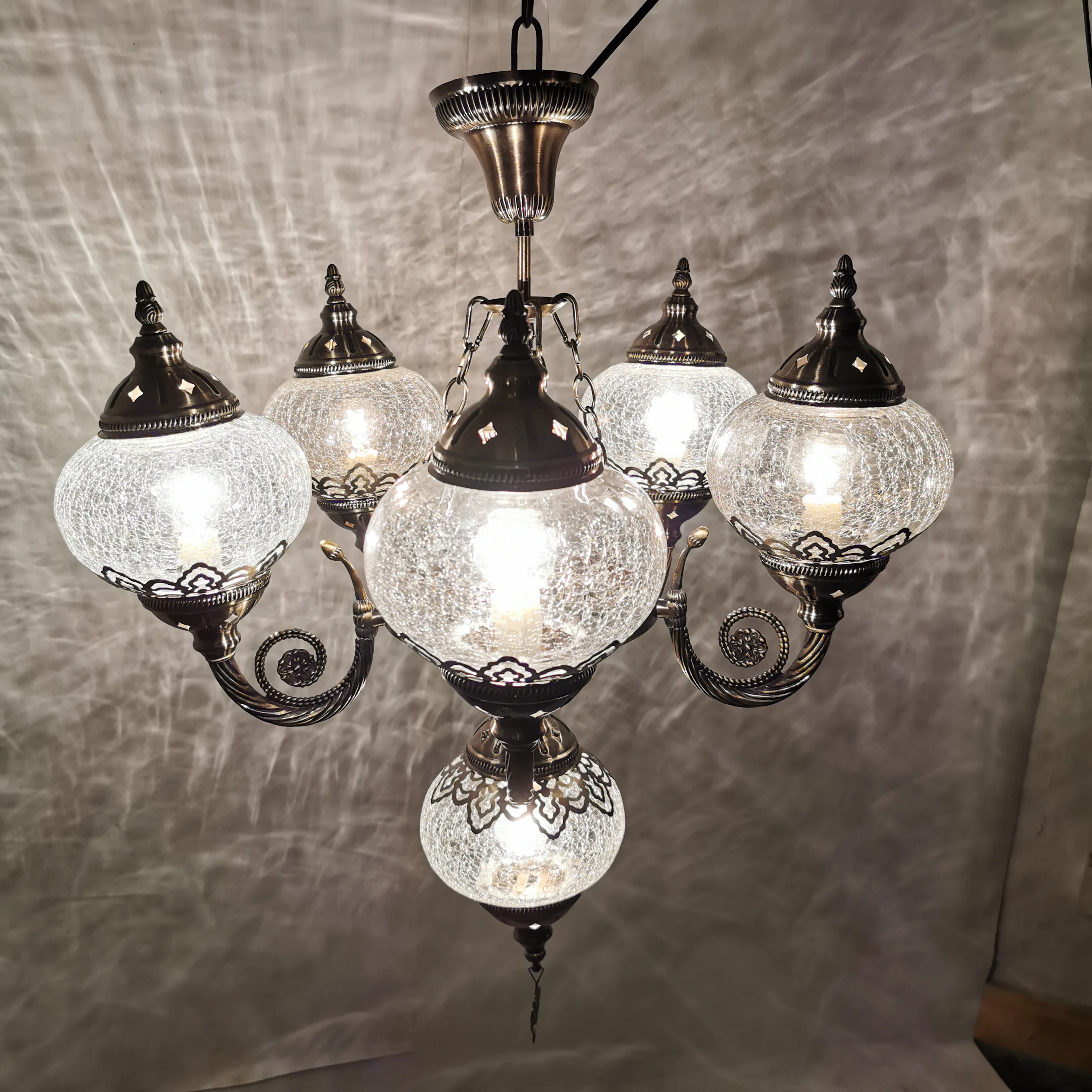 Tokin-lighting 2019 New Crystal Lamp Personality Creative Chandelier Hallway Bar Hotel Outdoor and Indoor Cracks 6 Chandeliers