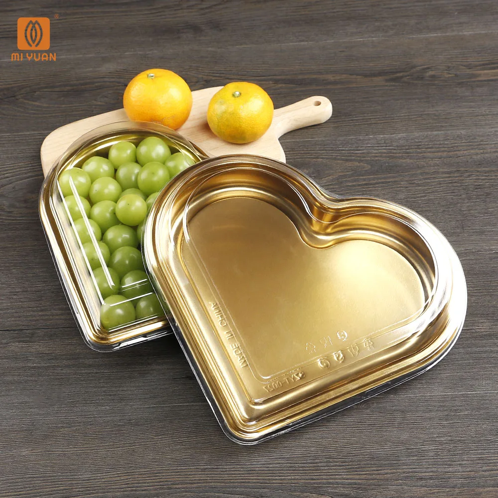 Best price Food grade material Disposable Candy Beautiful Heart Shaped Box Strawberry Cherries  Plastic Gift Box for Packaging