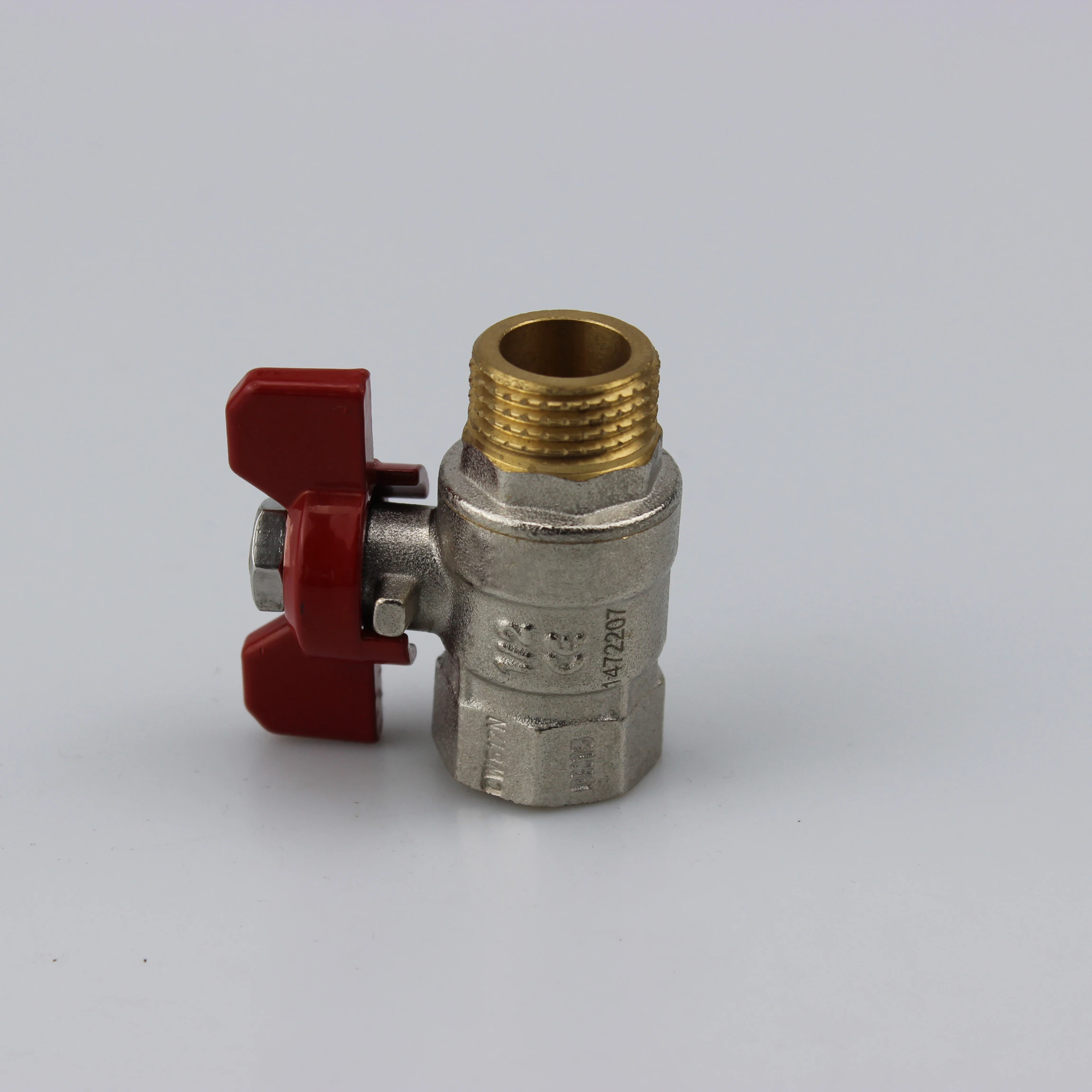 CW617N copper standard port brass ball valve and forged brass body with aluminum butterfly handle