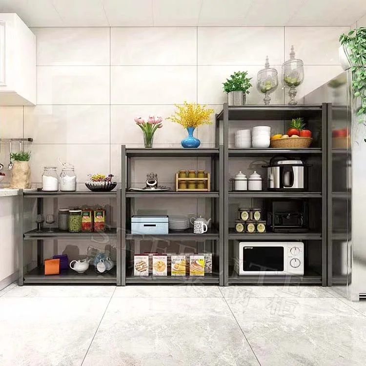 Floor Standing Movable Knock-Down stacking racks Shelves Storage 3-Tier Metal Steel Multiple Storage Shelves