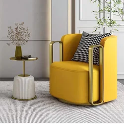 luxury relax leather leisure accent chair living room furniture metal swivel leisure modern fabric armchair living room chair