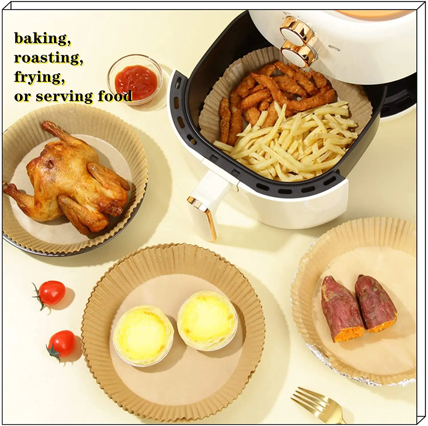Factory Wholesale Parchment Paper Liners for Air Fryer