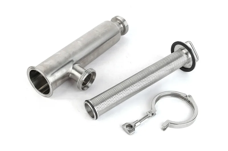 304 316L Sanitary Stainless steel Clamp Connection Way Angle Type Food Filter